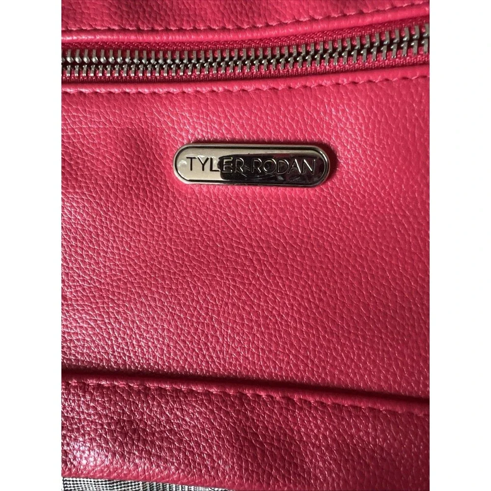 Tyler Rodan Women's Crossbody Red Handbag 3 Sections Zippers Removable Strap